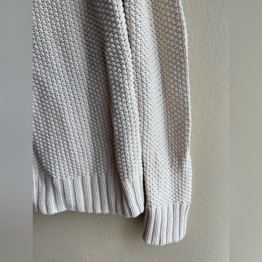 Pim Larkin Women Cream Sweater Shimmer Glitter Size Small - Picture 5 of 8